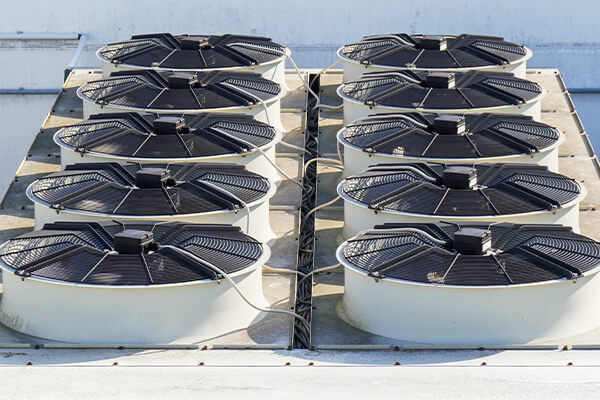 Air conditioners on rooftop